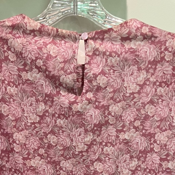 Vintage Frejani Floral Pink Blouse with Lace Embroidered Collar Size 18 - Picture 7 of 12
